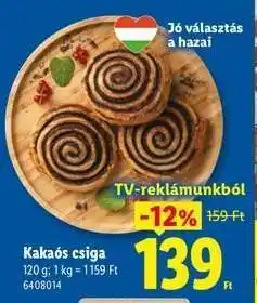 Lidl Kakaós csiga ajánlat