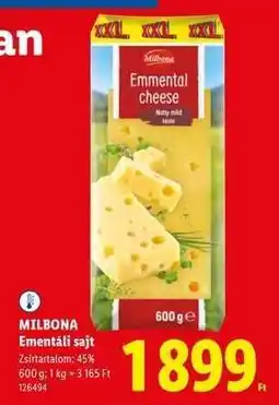 Lidl MILBONA Ementáli sajt ajánlat