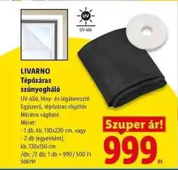 Lidl LIVARNO Tépőzáras szúnyogháló ajánlat