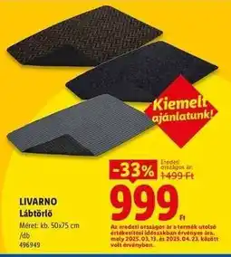 Lidl Livarno Lábtörlő ajánlat