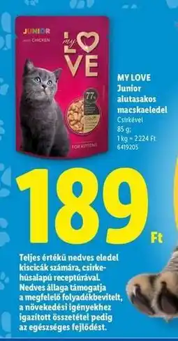 Lidl MY LOVE Junior alutasakos macskaeledel ajánlat