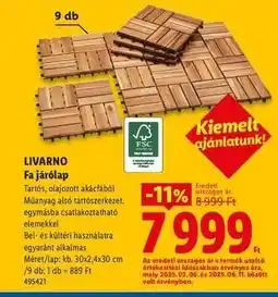Lidl LIVARNO Fa járólap ajánlat