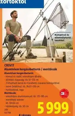 Lidl CRIVIT Alumínium horgászbottartó / merítőszák ajánlat