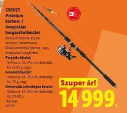 Lidl CRIVIT Prémium karbon- / üvegszálas horgászbotkészlet ajánlat