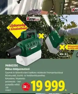 Lidl PARKSIDE Akkus ködpermetező ajánlat