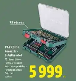 Lidl Parkside Fúrószár- és bitkészlet ajánlat