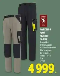 Lidl PARKSIDE Férfi munkásnadrág ajánlat