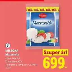 Lidl MILBONA Mozzarella ajánlat