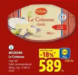 Lidl MILBONA Le Crémeux ajánlat