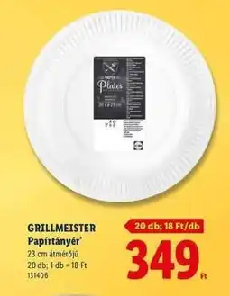 Lidl GRILLMEISTER Papírtányér ajánlat