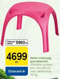 Tesco Keter műanyag gyerekasztal ajánlat
