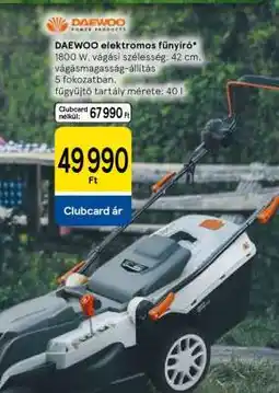 Tesco Daewoo elektromos fűnyíró ajánlat