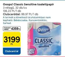 Tesco Ooops! Classic Sensitive toalettpapír ajánlat
