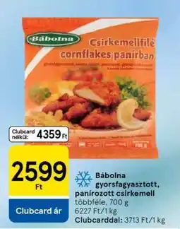 Tesco Bábolna gyorsfagyasztott, panírozott csirkemell ajánlat