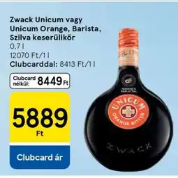 Tesco Zwack Unicum vagy Unicum Orange, Barista, Szilva keserűlikőr ajánlat