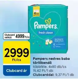 Tesco PAMPERS NEDVES BABA TÖRLŐKENDŐ ajánlat