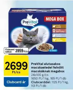 Tesco Prevital alutasakos macskaeledel felnőtt macskáknak megabox ajánlat