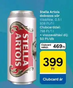 Tesco Stella Artois dobozos sör ajánlat