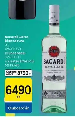 Tesco BACARDI Carta Blanca Rum ajánlat