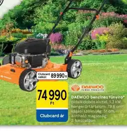Tesco Daewoo benzinés fűnyíró ajánlat
