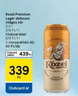 Tesco Kozel Premium Lager dobozos világos sör ajánlat