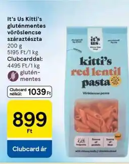 Tesco It's Us Kitti's gluténmentes vöröslencse száraztészta ajánlat