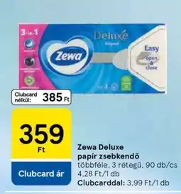 Tesco Zewa Deluxe papír zsebkendő ajánlat