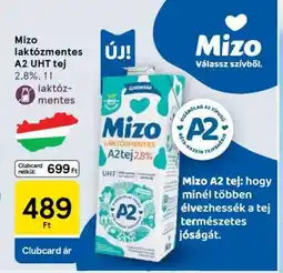 Tesco Mizo laktózmentes A2 UHT tej ajánlat