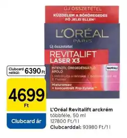 Tesco L'Oréal Revitalift arckrém ajánlat