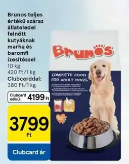 Tesco Brunos teljes értékű száraz állateledel felnőtt kutyáknak marha és baromfi ízesítéssel ajánlat