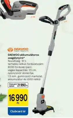 Tesco Daewoo akkumulátoros szegélynyíró ajánlat