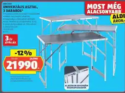 ALDI UNIVERZÁLIS ASZTAL, 3 DARABOS ajánlat