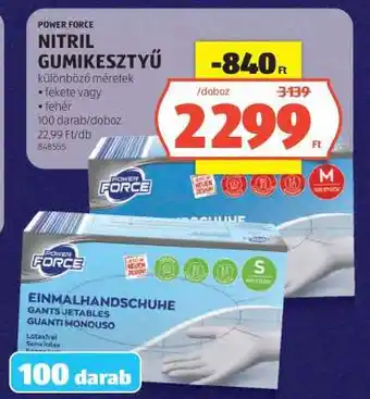 ALDI POWER FORCE Nitril Gumikesztyű ajánlat