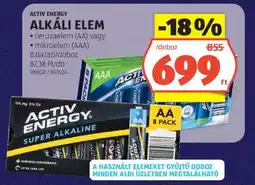 ALDI ACTIV ENERGY ALKÁLI ELEM ajánlat