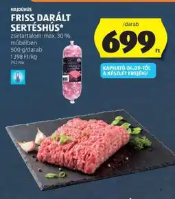 ALDI Friss, darált sertéshús ajánlat
