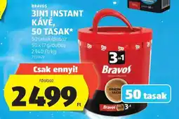 ALDI BRAVOS 3IN1 INSTANT KÁVÉ, 50 TASAK ajánlat