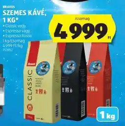 ALDI BRAVOS SZEMES KÁVÉ, 1 KG ajánlat