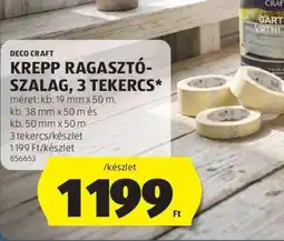 ALDI DECO CRAFT Krepp Ragasztószalag, 3 Tekercs ajánlat