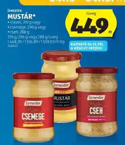 ALDI Ízmester mustár ajánlat
