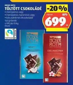 ALDI Moser Roth Töltött Csokoládé ajánlat