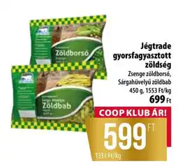 Coop Jégtrade gyorsfagyasztott zöldség ajánlat