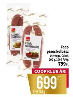 Coop Coop páros kolbász ajánlat