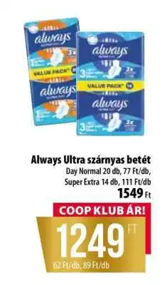 Coop Always Ultra Szárnyas Betét ajánlat