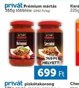 PRIVÁT privát Prémium mártás ajánlat