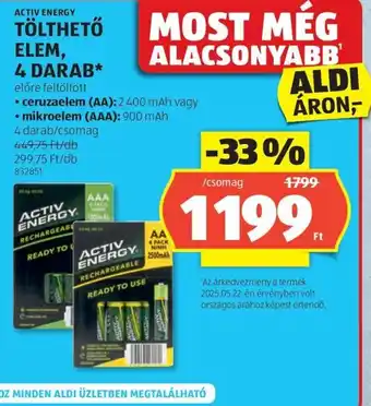 ACTIV ENERGY TÖLTHETŐ ELEM