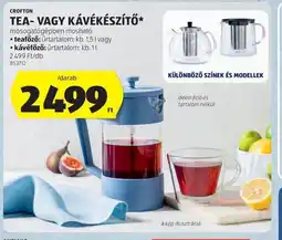 ALDI CROFTON TEA- VAGY KÁVÉKÉSZÍTŐ ajánlat