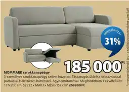 JYSK MOMMARK sarokkanapéágy ajánlat