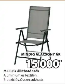 JYSK MELLBY állítható szék ajánlat
