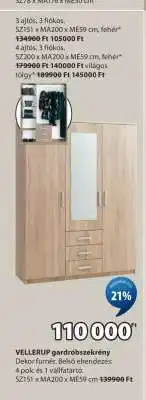 JYSK VELLERUP gardróbszekrény ajánlat