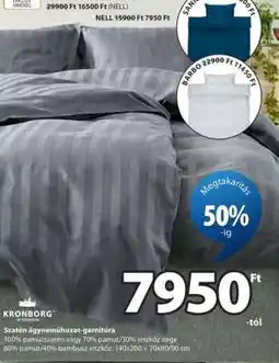JYSK KRONBORG Szatén ágyneműhuzat-garnitúra ajánlat